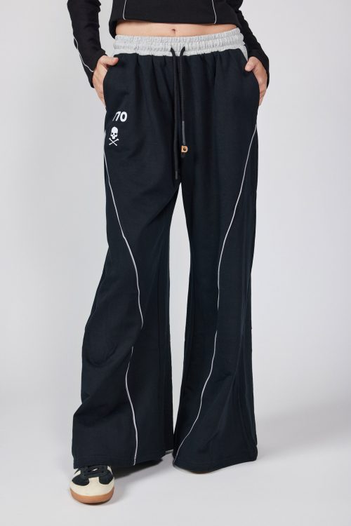 Wide-leg fleece pants SKULL