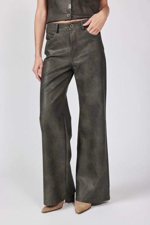 Faux leather pants in a flared fit LIMITED