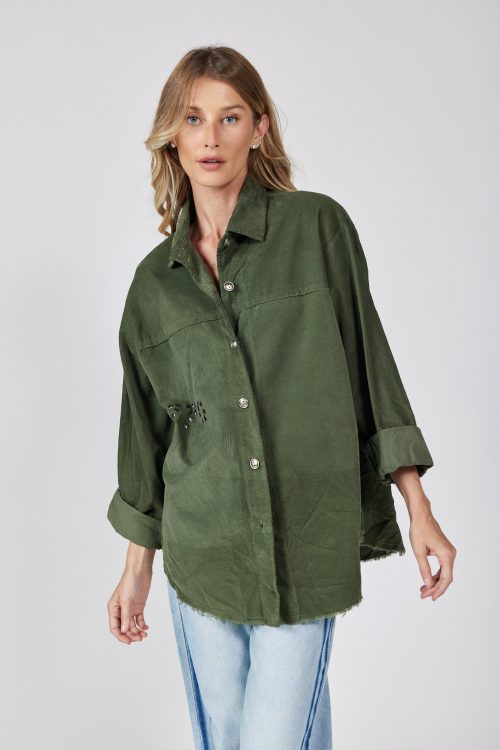 Button-up corduroy shirt TRUE LOVE