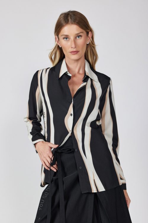 Button-up satin shirt BAD GUY