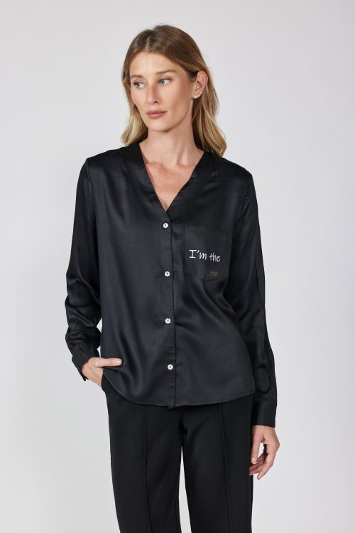 Button-up satin shirt I AM