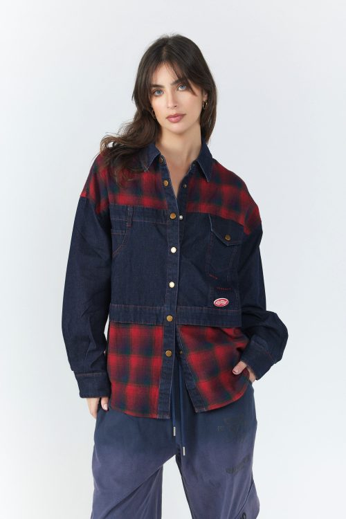 Denim jacket with combination detailing ORIGINAL