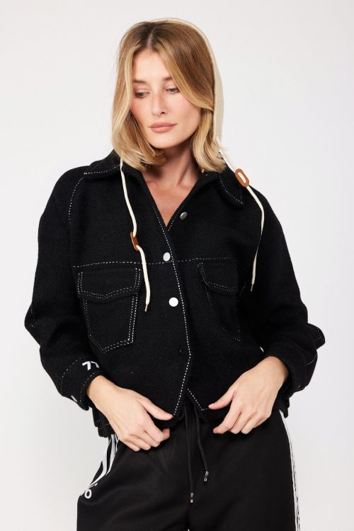Wool Jacket with Stitching Details SEVEN