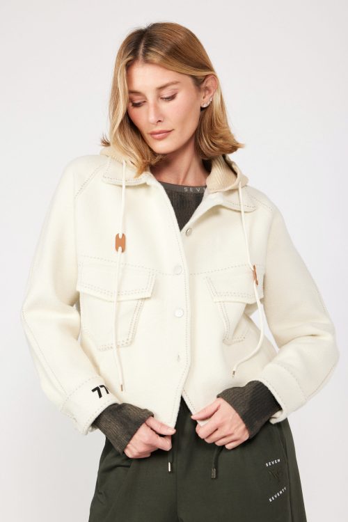 Wool Jacket with Stitching Details SEVEN