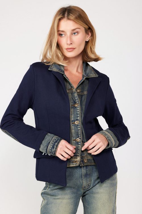 Blazer Jacket with Denim Combination 770