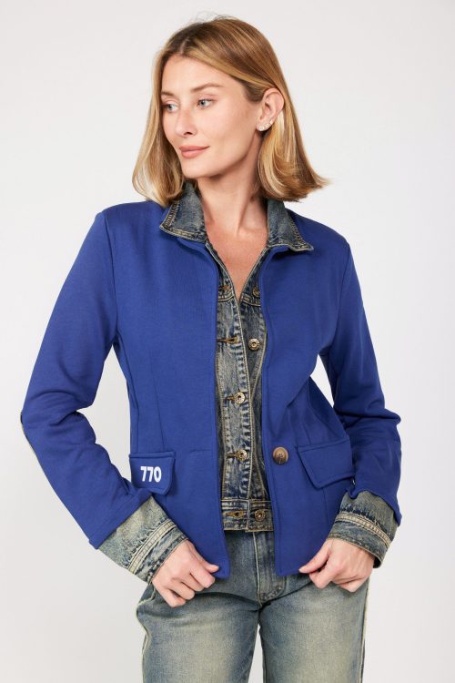Blazer Jacket with Denim Combination 770