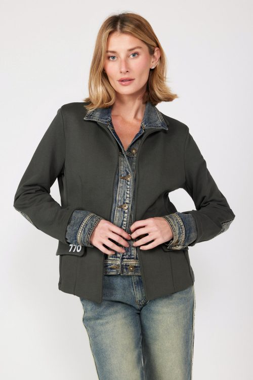 Blazer Jacket with Denim Combination 770