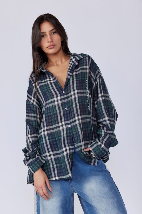 Plaid Button-Down Shirt  SEVEN