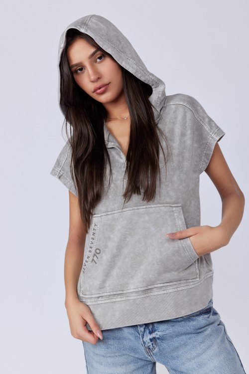 Sleeveless Washed Hoodie 770