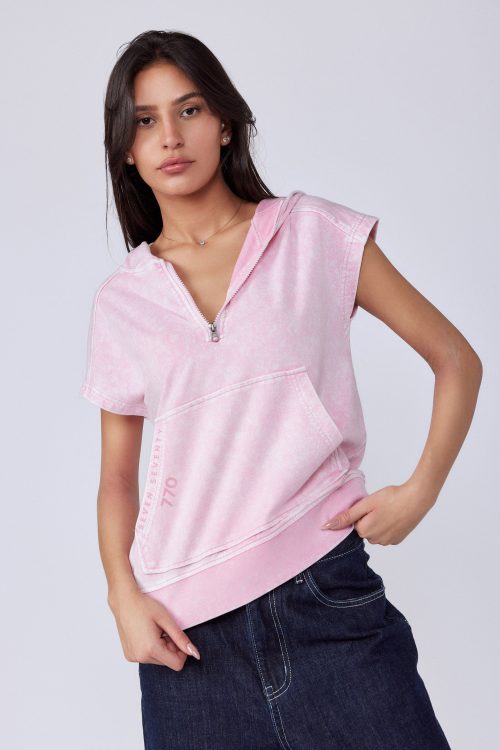 Sleeveless Washed Hoodie 770