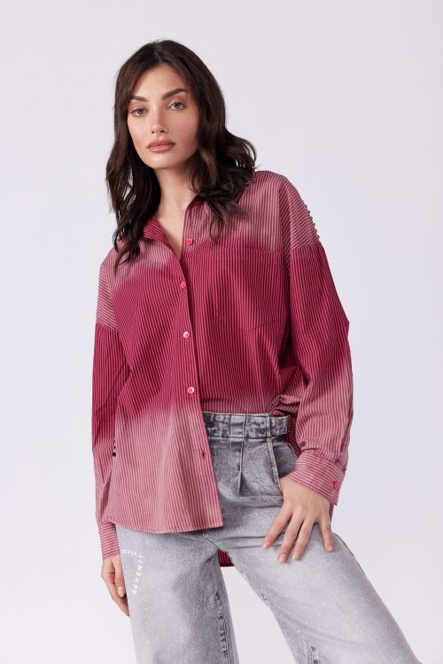 Tie-Dye Button-Down Shirt with Studs SEVEN