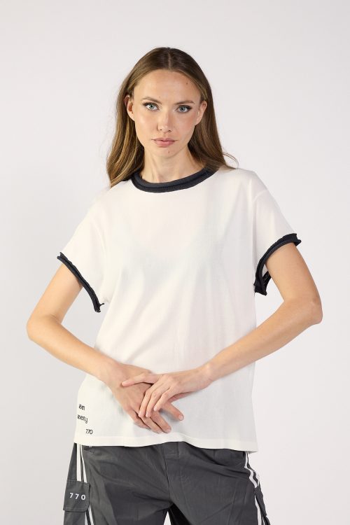 Thin knitted sheer t-shirt SEVEN