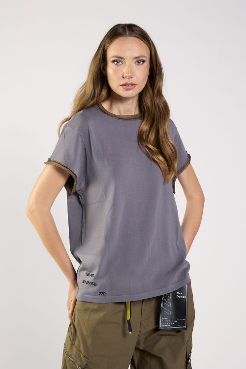 Thin knitted sheer t-shirt SEVEN