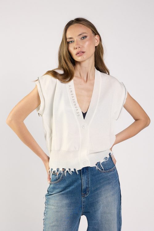 Shiny cardigan vest SEVEN
