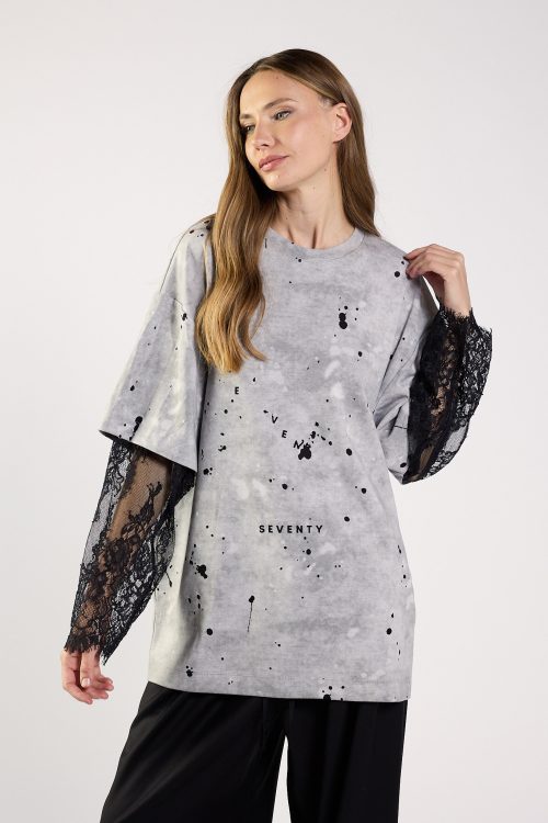 Oversized shirt with lace details SEVEN