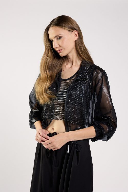 Metallic overlay jacket SEVEN