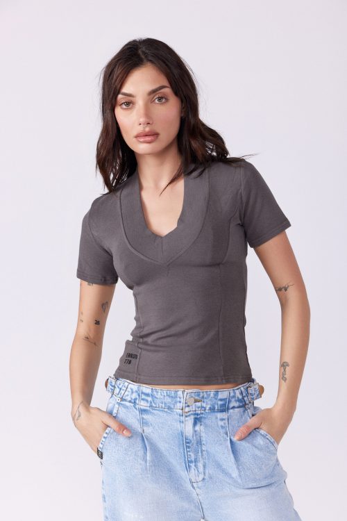 V-Neck T-Shirt WARNING