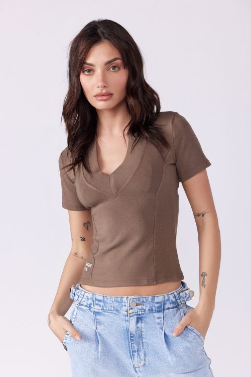V-Neck T-Shirt WARNING