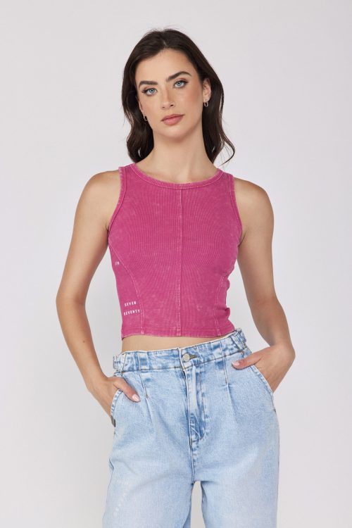 SEVEN Ribbed Crop Tank Top
