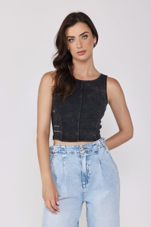 SEVEN Ribbed Crop Tank Top