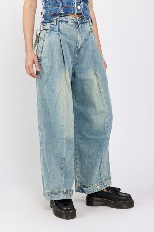 Denim Pants with Strap Details – 770