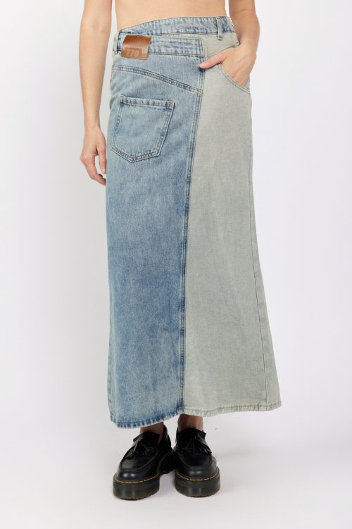 Asymmetric Midi Denim Skirt – 770