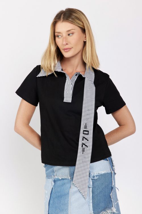 Polo Shirt with Strap Detail – 770