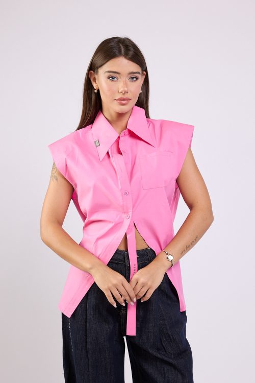 770 Short Tie-Front Button-Up Shirt