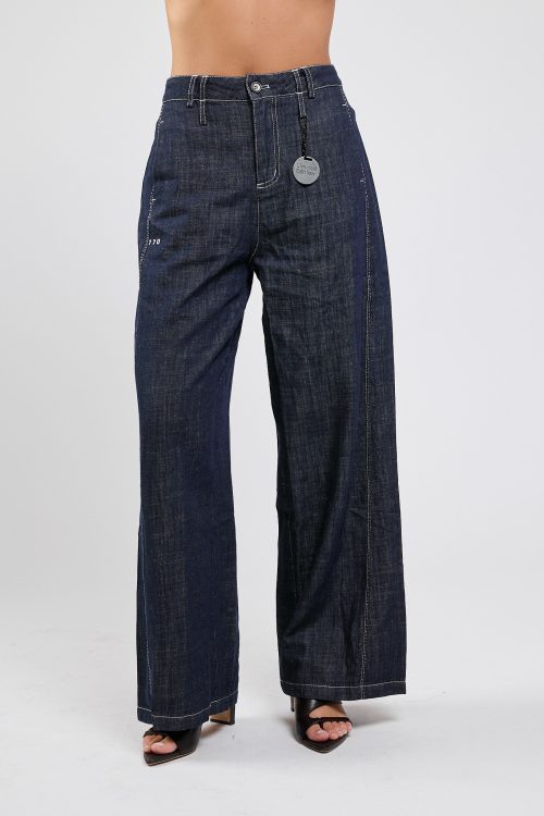 EDITION Topstitched Denim Pants